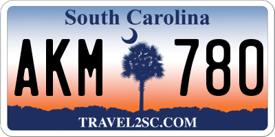 SC license plate AKM780