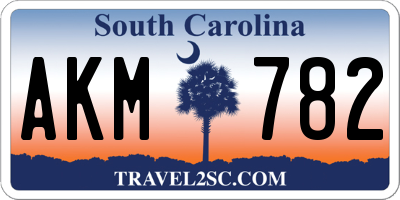 SC license plate AKM782