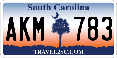SC license plate AKM783