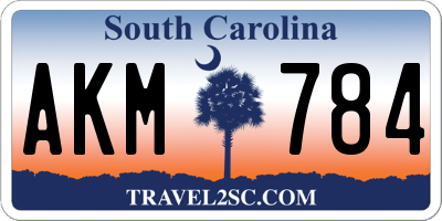 SC license plate AKM784