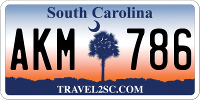 SC license plate AKM786