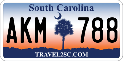 SC license plate AKM788