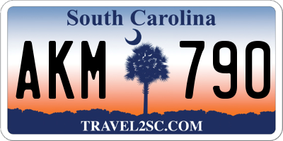 SC license plate AKM790