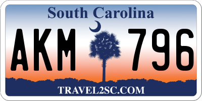 SC license plate AKM796