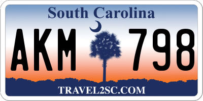 SC license plate AKM798