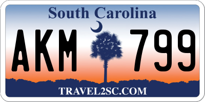 SC license plate AKM799