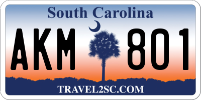 SC license plate AKM801