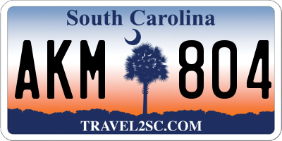 SC license plate AKM804