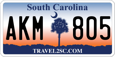 SC license plate AKM805