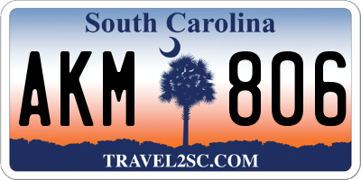 SC license plate AKM806