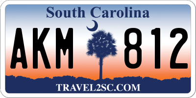 SC license plate AKM812
