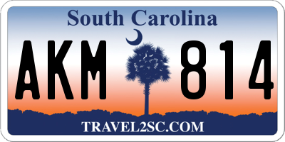 SC license plate AKM814