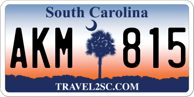 SC license plate AKM815