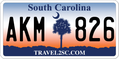 SC license plate AKM826