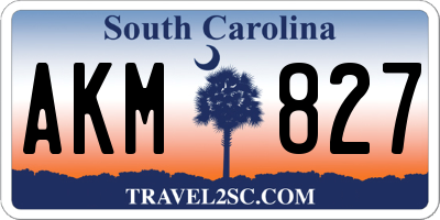 SC license plate AKM827