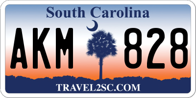 SC license plate AKM828