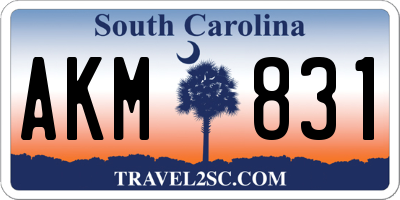SC license plate AKM831