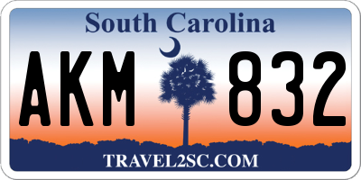 SC license plate AKM832