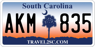 SC license plate AKM835