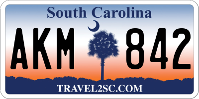 SC license plate AKM842