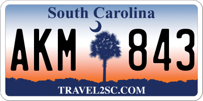 SC license plate AKM843