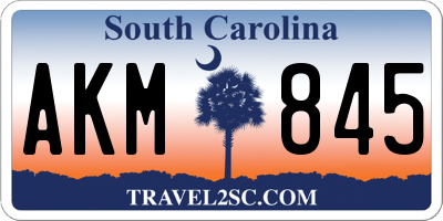 SC license plate AKM845