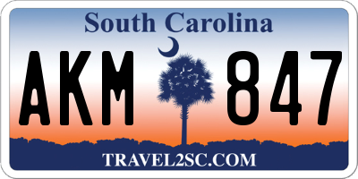 SC license plate AKM847