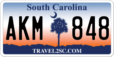 SC license plate AKM848