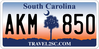 SC license plate AKM850