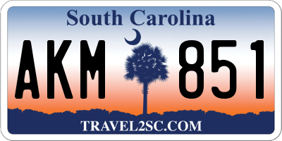 SC license plate AKM851
