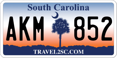 SC license plate AKM852