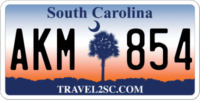 SC license plate AKM854