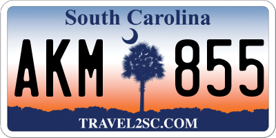 SC license plate AKM855