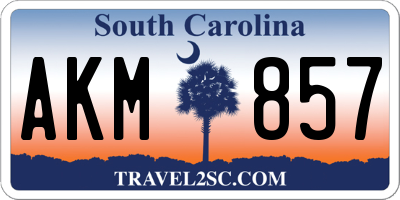 SC license plate AKM857
