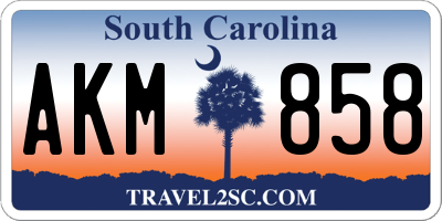 SC license plate AKM858