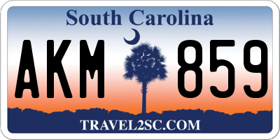 SC license plate AKM859