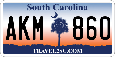 SC license plate AKM860
