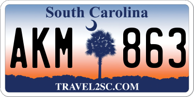 SC license plate AKM863