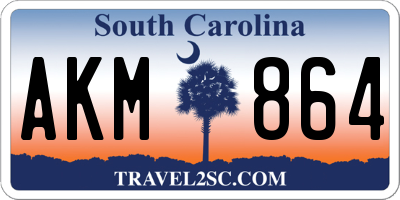 SC license plate AKM864