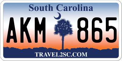 SC license plate AKM865