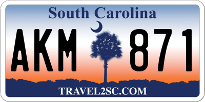 SC license plate AKM871