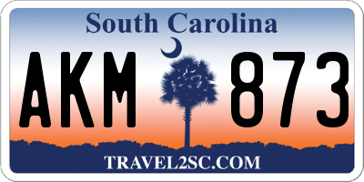 SC license plate AKM873