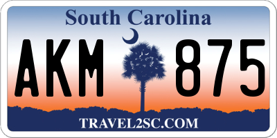 SC license plate AKM875