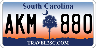 SC license plate AKM880