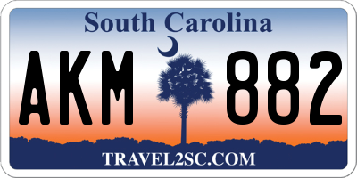 SC license plate AKM882