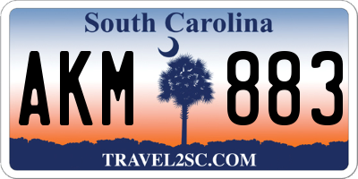 SC license plate AKM883