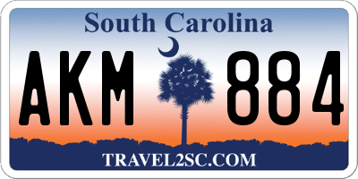 SC license plate AKM884