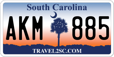 SC license plate AKM885