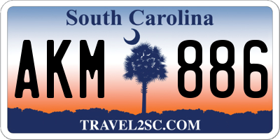 SC license plate AKM886