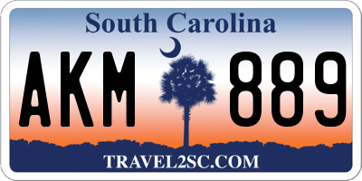 SC license plate AKM889